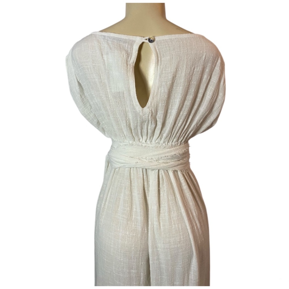 MAISON SAINT JULIEN Empire Long Resort Dress Off White Empire V Neck Gauze XS - Picture 7 of 10